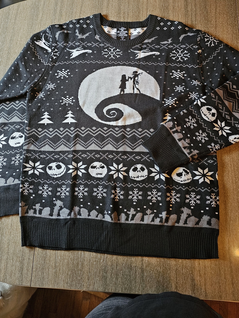 Nightmare Begore Christmas Holiday Knit Sweater - Black & White